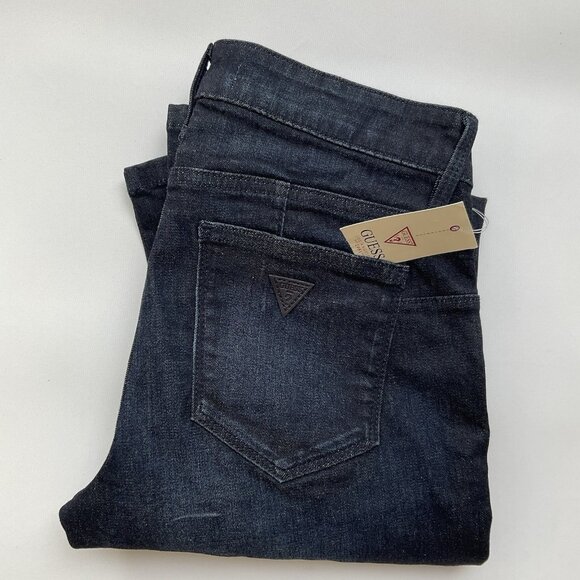 Guess Women’s Curve X Mid Rise Boot Cut Jeans In Dark Indigo Denim Size 27 - Picture 1 of 14